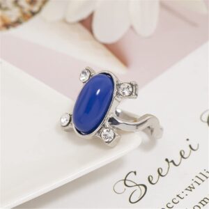 HMOOY Daylight Ring, Silver Elena'S Daylight Ring Blue Sapphire Elena Gilbert Cosplay Ring Tvd Jewelry For Fans Size 6-10 (Blue, 10)