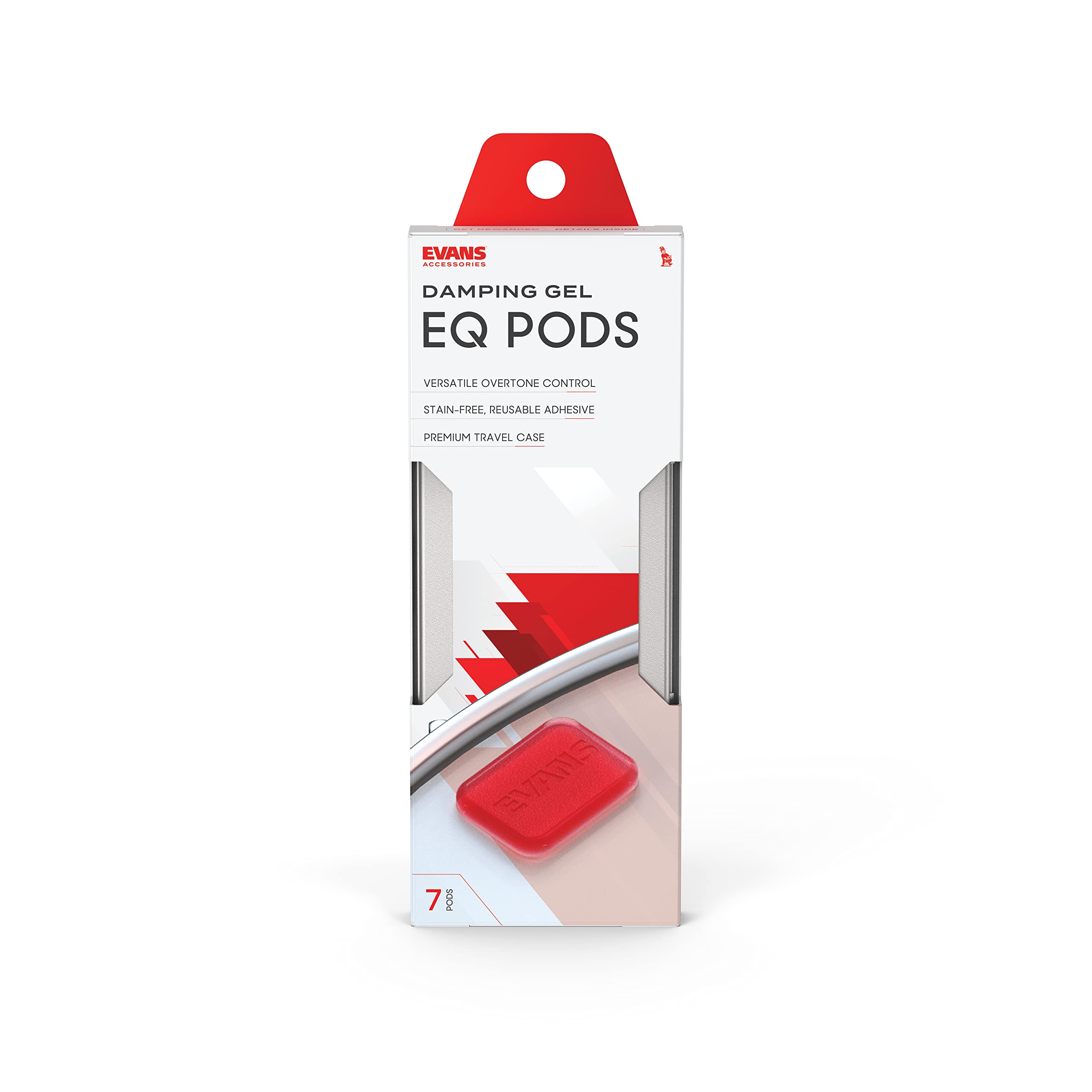 Evans EQ Pods Drum Damper Gels - Teflon-Coated Top Side Drum Dampeners - Stain-free, Holds Shape - Apply and Remove - Keeps Grip, Shape, Effectiveness - 7 Pods