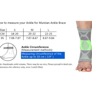 Ankle Support Sleeve, Sport Elastic Ankle Compression Brace Sleeve Socks, Man Woman Ankle Protector for Arthritis Pain Relief Ligament Damage Injury Recovery Plantar Fasciitis Heel Spurs, 1 Pair (S)