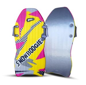 snowboogie wham-o air thunder 40" | single rider snow sleds with side handles | pe foam core for better comfort | snow sledding for adults & children (40 inches) (yellow pink)