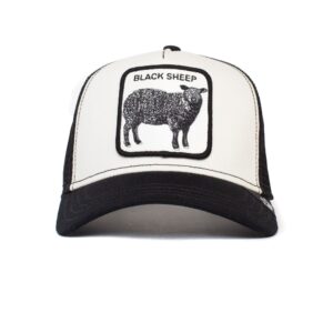 Goorin Bros. The Farm Unisex Original Adjustable Snapback Trucker Hat, White Black Sheep, One Size