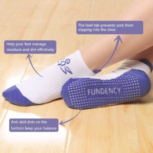 FUNDENCY 6 Pairs Non Slip Yoga Socks for Women, Anti-Skid Socks for Pilates Bikram Fitness Socks with Grips