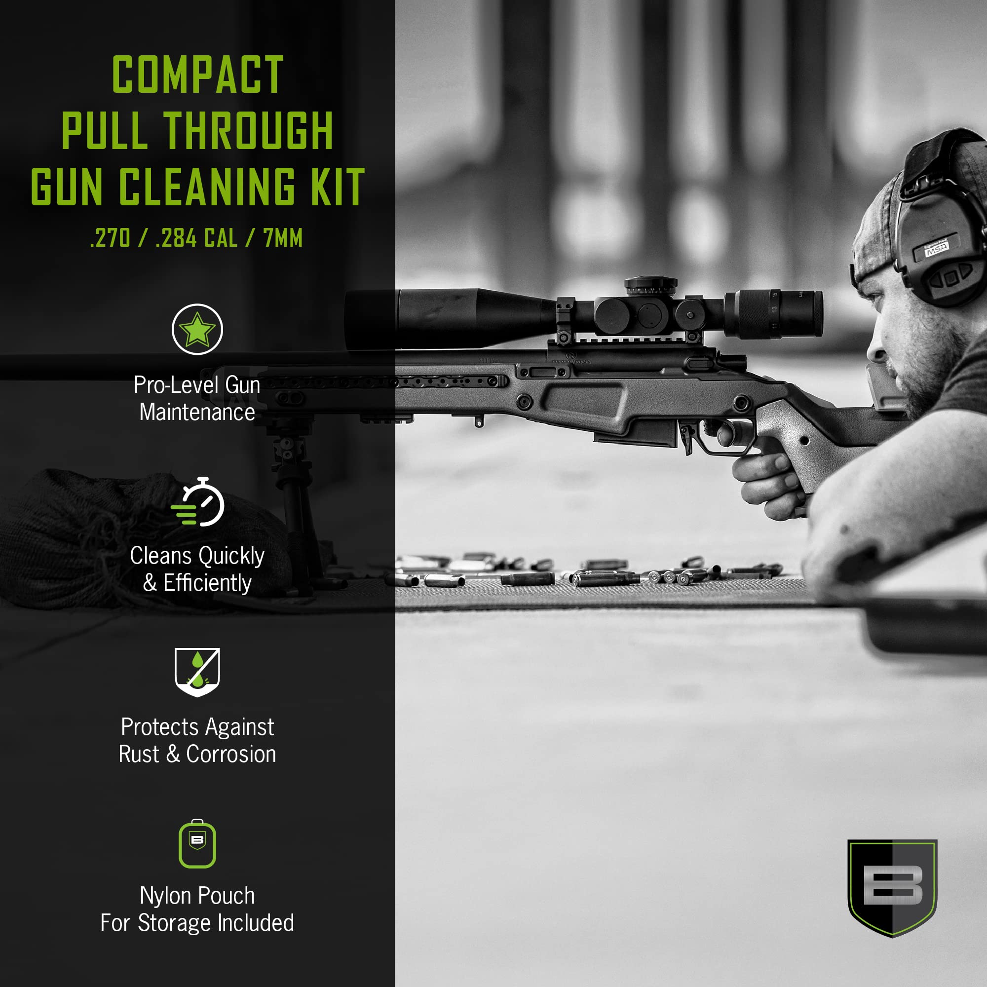 Breakthrough Clean Compact Pull Through Cleaning Kit with Nylon Bag for .25 Cal. / 6.5mm