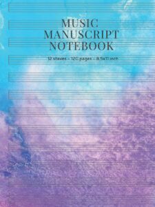 music manuscript notebook – 12 staves: composition notebook for kids |manuscript paper with 12 staves for beginners and intermediate |gift for musical ... musician, music producer, writer supplies|