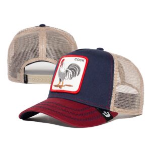 Goorin Bros. The Farm Adjustable Snapback Mesh Trucker Hat, Navy (The Cock), One Size