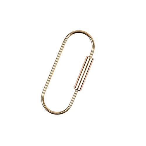 ARFUKA Keychain Brass Screw Lock Keychain Ellipse Shape Key Holder Unisex Key Organizer Keyring Birthday Christmas Wedding Valentine's Day Gift for Men and Women