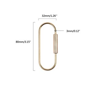 ARFUKA Keychain Brass Screw Lock Keychain Ellipse Shape Key Holder Unisex Key Organizer Keyring Birthday Christmas Wedding Valentine's Day Gift for Men and Women