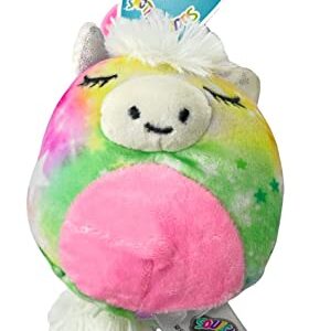 Official KellyToy Squishmallow Clip-on Tie Dye Shoshana The Unicorn 3.5 Super Soft Plush Toy Animal for Backpack or Purse Accessory…