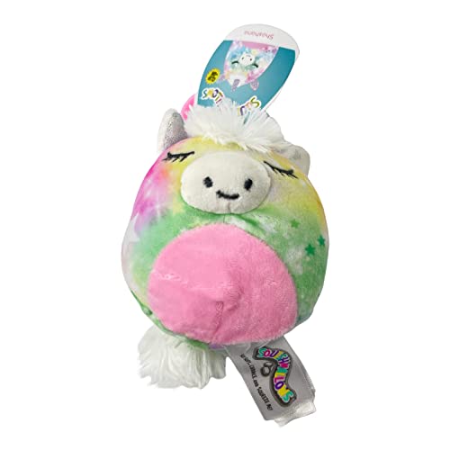 Official KellyToy Squishmallow Clip-on Tie Dye Shoshana The Unicorn 3.5 Super Soft Plush Toy Animal for Backpack or Purse Accessory…