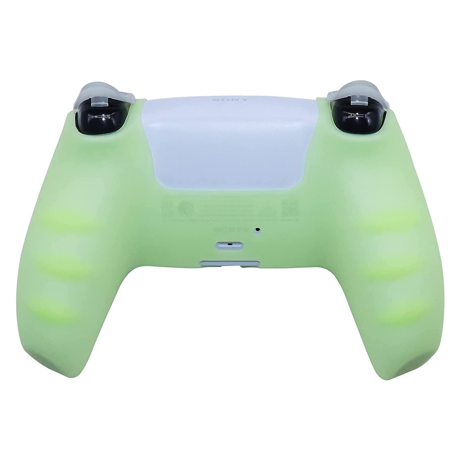 HLRAO Green Anti-Slip Glow in The Dark Protective Silicone Cover Skin Grips Compatible with PS5 Controller,8 PCS Thumb Grips Caps and 2 Grips Caps Glow in The Dark.