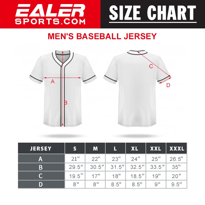 EALER BJ80 Series Mens Baseball Jersey Black M