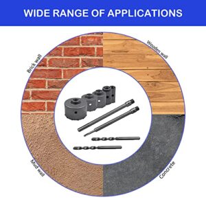 FF ERA 9PCS Concrete Hole Saw Kit - Tungsten Steel for SDS Plus and SDS MAX Shank - Masonry Wall Hole Opening Diamond Core Drill Bit - Hole Saw Set for Concrete Brick Cement Stone Tile Wall