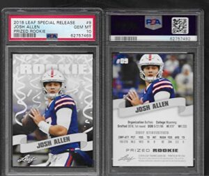 psa 10 josh allen rookie leaf special release very low population all star young quarterback