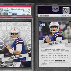 PSA 10 JOSH ALLEN ROOKIE LEAF SPECIAL RELEASE VERY LOW POPULATION ALL STAR YOUNG QUARTERBACK