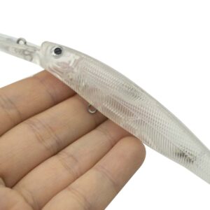 10PCS Unpainted Fishing Lures topwater Minnowbait Fishing Lure Blanks 12.1cm 8.63g Crankbait Artificial Hard Bait Carp Pike Bass Wobblers Deep Diving Fishing jerkbait with Free Eye