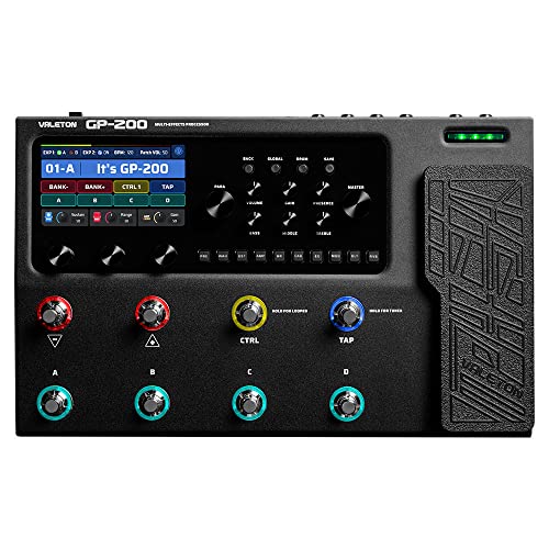 VALETON GP-200 Multi-Effects Guitar/Bass Pedal with Expression, FX Loop, MIDI, Amp Modeling, IR Cab Simulation, Stereo, USB Interface