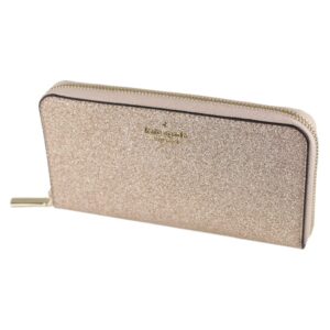 kate spade female shimmy glitter boxed large continental wallet rose gold