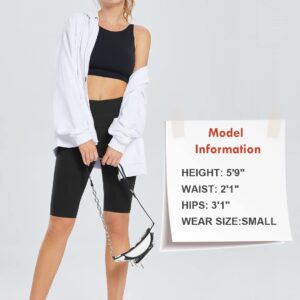 BALEAF Women's Long Biker Shorts Yoga Compression High Waist Knee Length with Pockets Spandex Workout Shorts 12" Black M