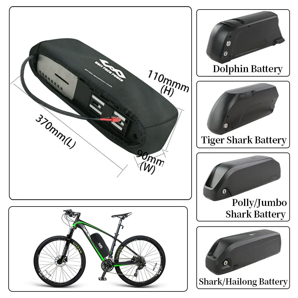 PANDA CYCLE Ebike Battery Case Bicycle Battery Protector Bag Anti Mud Cover Waterproof Dustproof Wear Resistant Frame Bag for Hailong Shark Dolphin Batteries