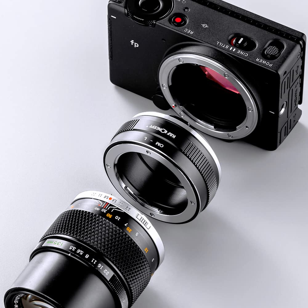 K&F Concept Lens Mount Adapter OM-L Manual Focus Compatible with Olympus OM SLR Lens to L Mount Camera Body