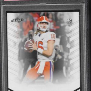 PSA 10 TREVOR LAWRENCE 2021 ROOKIE CARD LEAF GRADED PSA GEM MINT 10 JAGUARS SUPERSTAR YOUNG QUARTERBACK