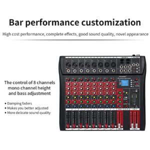 FULODE CT-80S Professional audio mixer 8 Channel with MP3 Player+Bluetooth U disk 48V Phantom Power Source USB recording