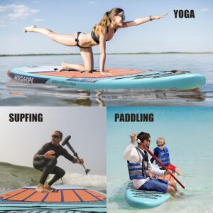 Highpi Inflatable Stand Up Paddle Boards, 10'6''x31''x6'' SUP with Accessories Backpack Anti-Slip Deck, Leash, Adjustable Paddle and Hand Pump, Waterproof Bag, Standing Boat for Youth & Adult