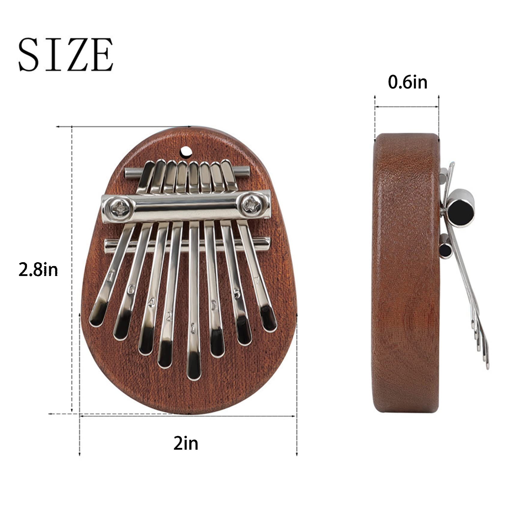 Mini Kalimba Thumb Piano 8 Keys,Wooden Finger Thumb Piano with Lanyard, Women Men Gifts,Kalimba Instruments,Exquisite Marimba Musical Accessory,Piano Music Lover Birthday Mothers Day Gifts