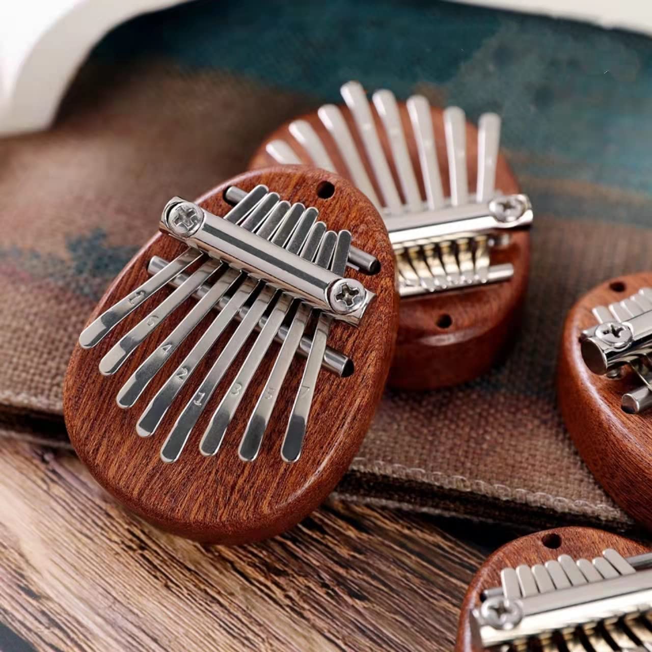 Mini Kalimba Thumb Piano 8 Keys,Wooden Finger Thumb Piano with Lanyard, Women Men Gifts,Kalimba Instruments,Exquisite Marimba Musical Accessory,Piano Music Lover Birthday Mothers Day Gifts