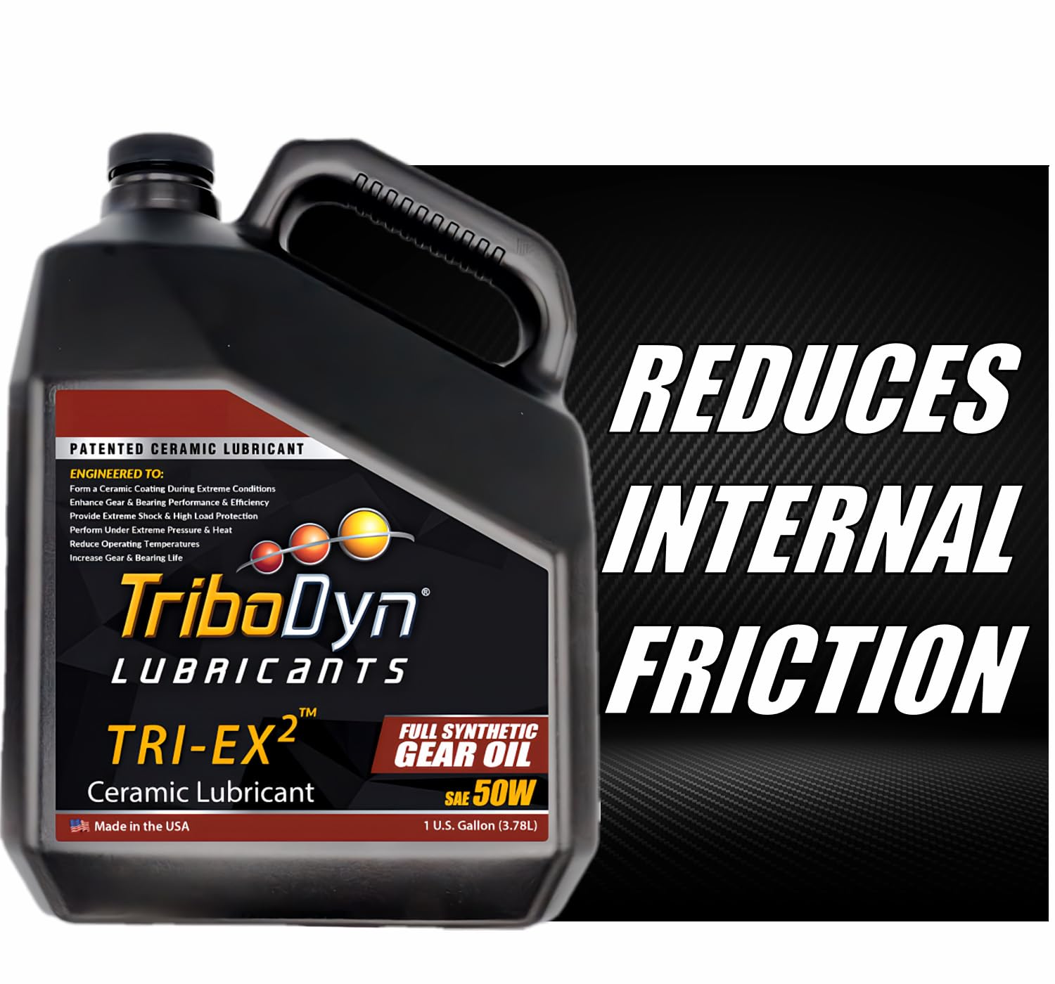 TriboDyn TRI-EX2 Full Synthetic 50W Gear Oil with Ceramic Coating (1 Gallon)