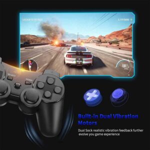 Rzzhgzq 2 Pack PS3 Wireless Controller Playstation 3 Controller Wireless Bluetooth Gamepad with USB Charger Cable for PS3 Console (Black+White)