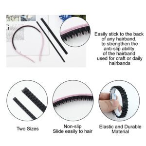 Lawie 10 Pack Plastic Metal Hard Thin Wide Headbands Hair Clasp Crown Tiara Hairband Silicone Flexible Glue Sticky Anti Slip Strap Band Strip Rubber Teeth Grip Comb Black Craft Accessories