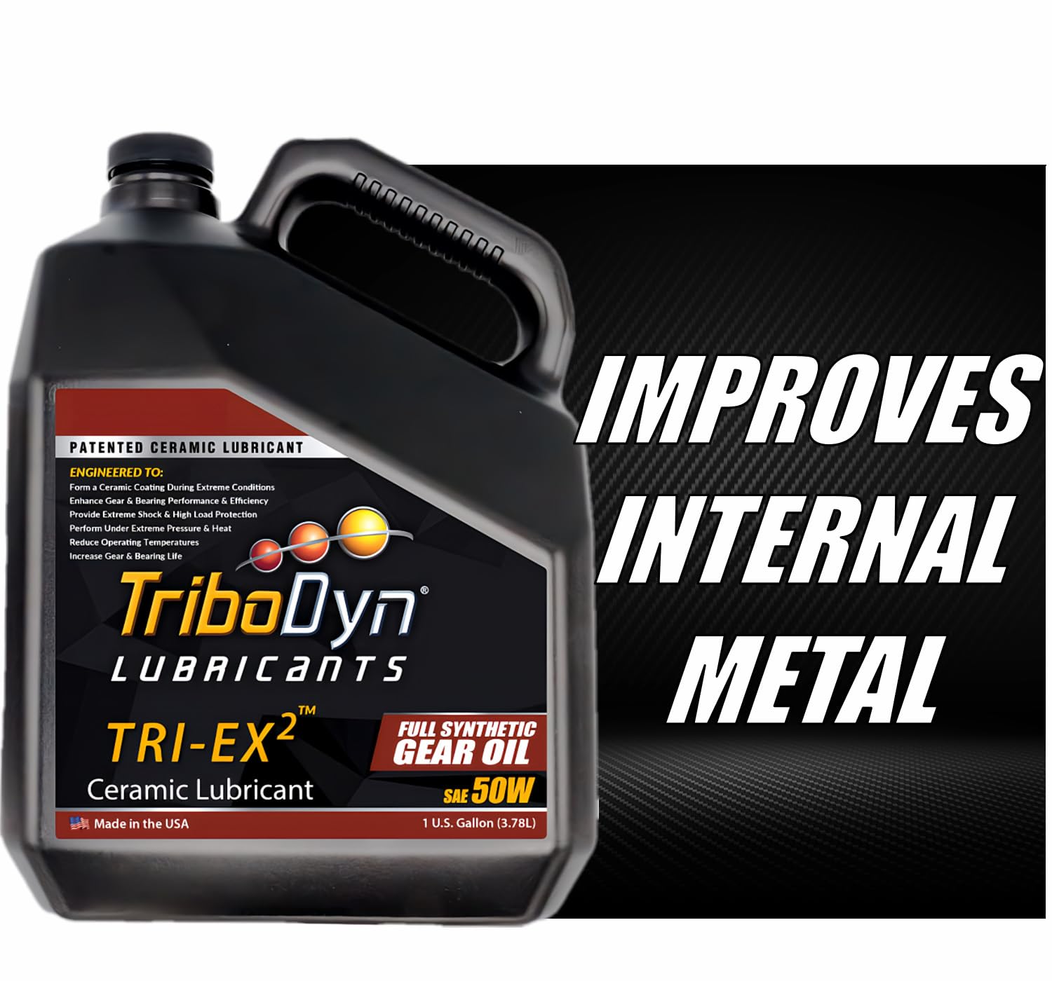 TriboDyn TRI-EX2 Full Synthetic 50W Gear Oil with Ceramic Coating (1 Gallon)