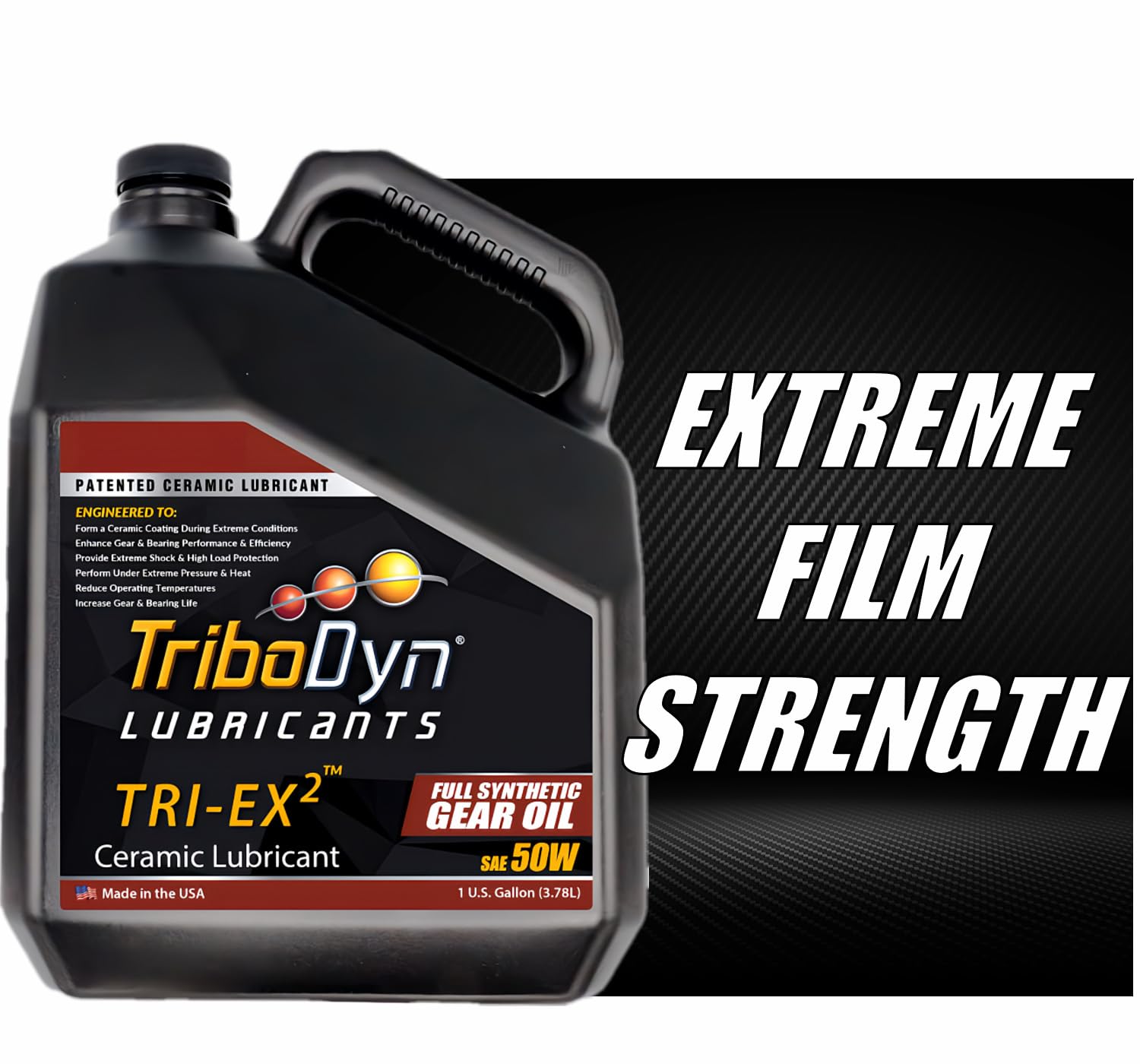 TriboDyn TRI-EX2 Full Synthetic 50W Gear Oil with Ceramic Coating (1 Gallon)