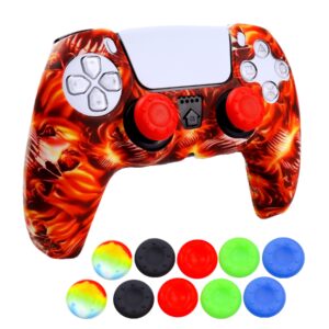 Silicone Skin for Ps5 Controller, 1pc Anti-Slip Shell Cover Case with 10 Joystick Grips for Playsation 5 Controller Wireless Gamepad(PS5 Controller #15)