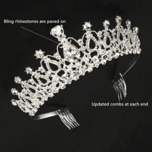 Yopay 3 Style Crystal Tiara Crowns, Queen Crown for Bridal, Girls, Women, Princess Headbands with Comb for Birthday, Wedding, Valentine, Party, Gift