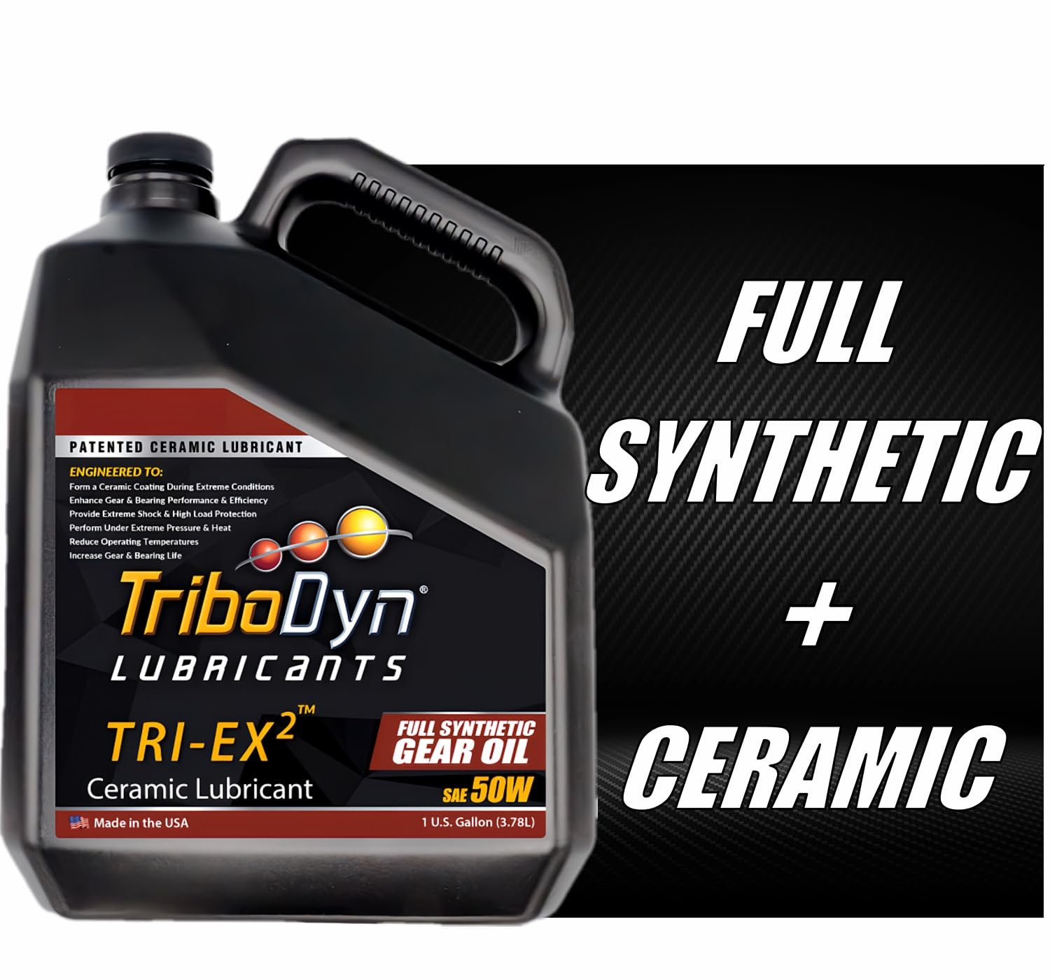 TriboDyn TRI-EX2 Full Synthetic 50W Gear Oil with Ceramic Coating (1 Gallon)