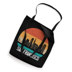 San Francisco USA Retro Vintage Sunset Skyline San Francisco Tote Bag