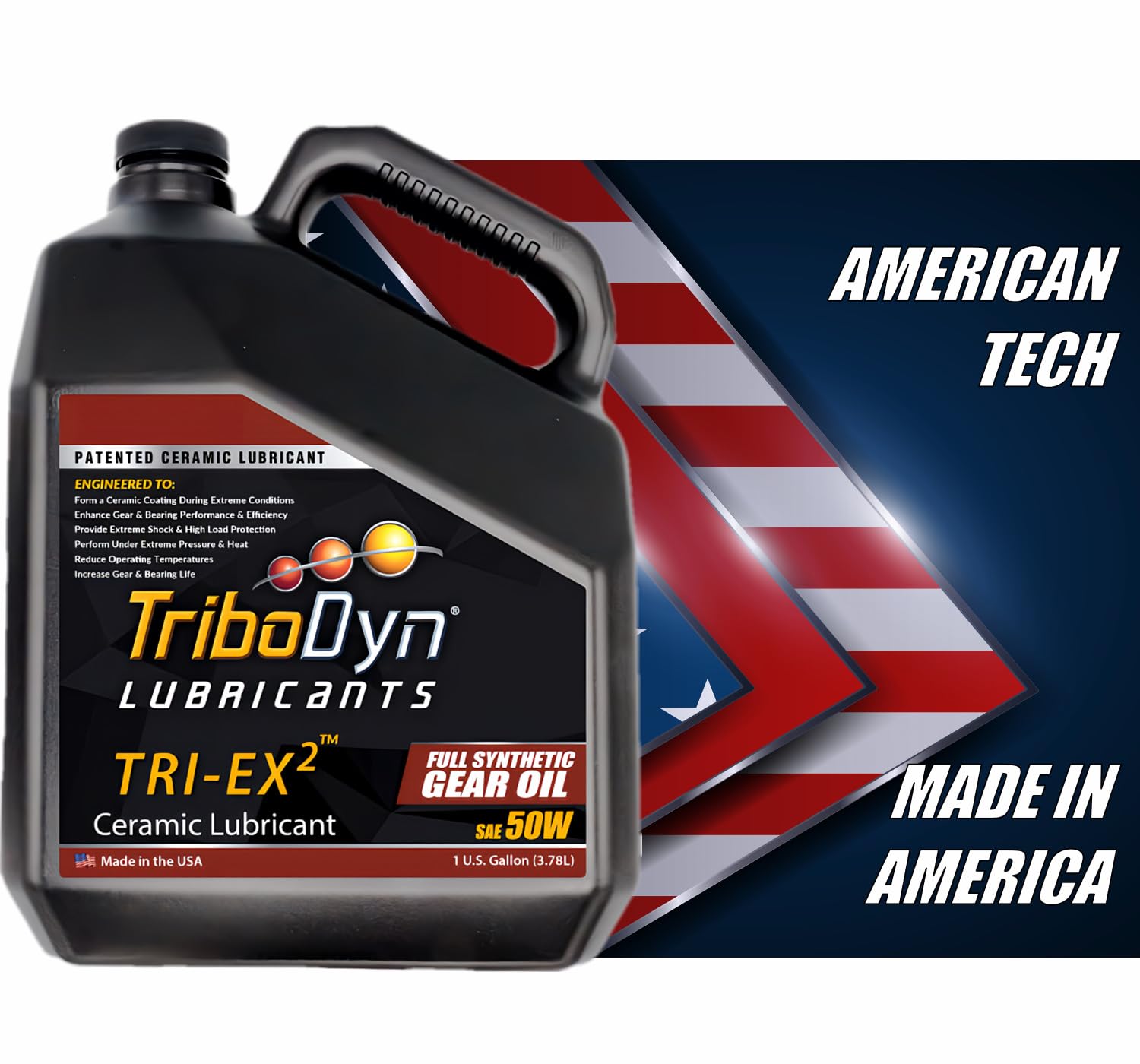 TriboDyn TRI-EX2 Full Synthetic 50W Gear Oil with Ceramic Coating (1 Gallon)