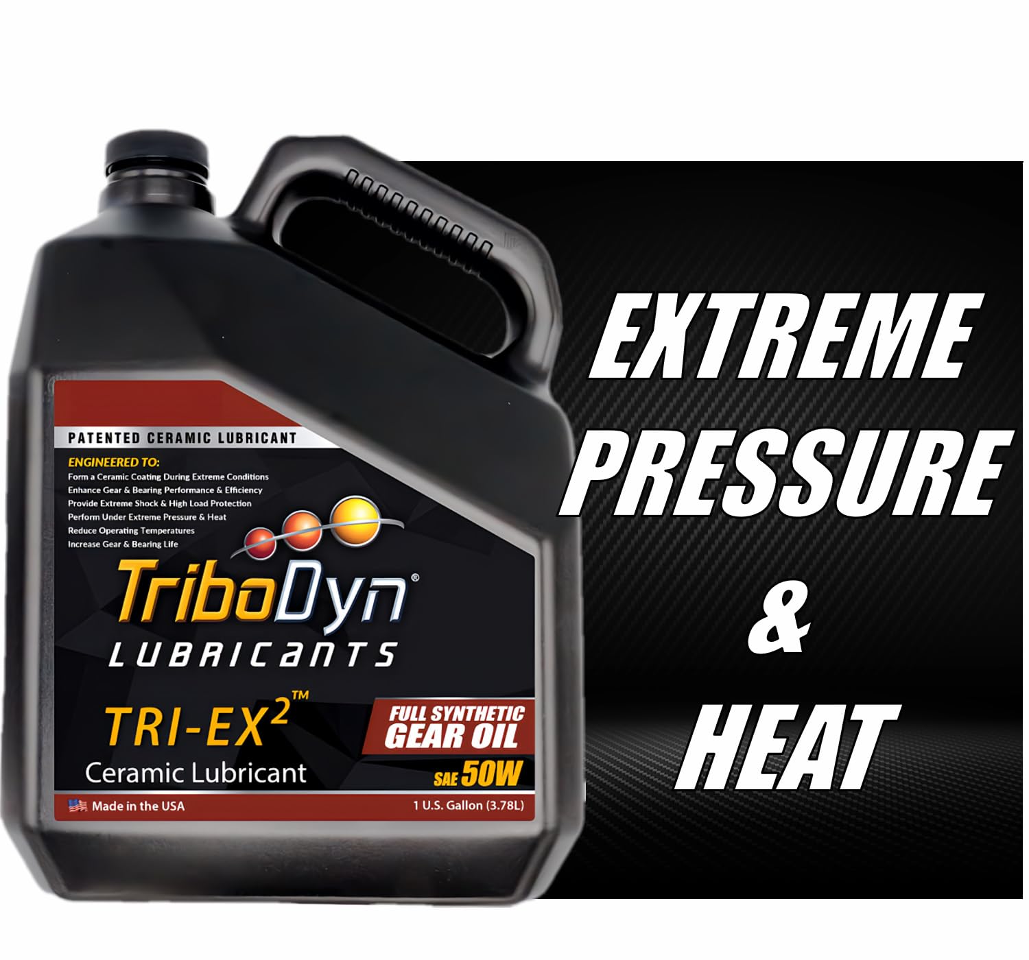 TriboDyn TRI-EX2 Full Synthetic 50W Gear Oil with Ceramic Coating (1 Gallon)