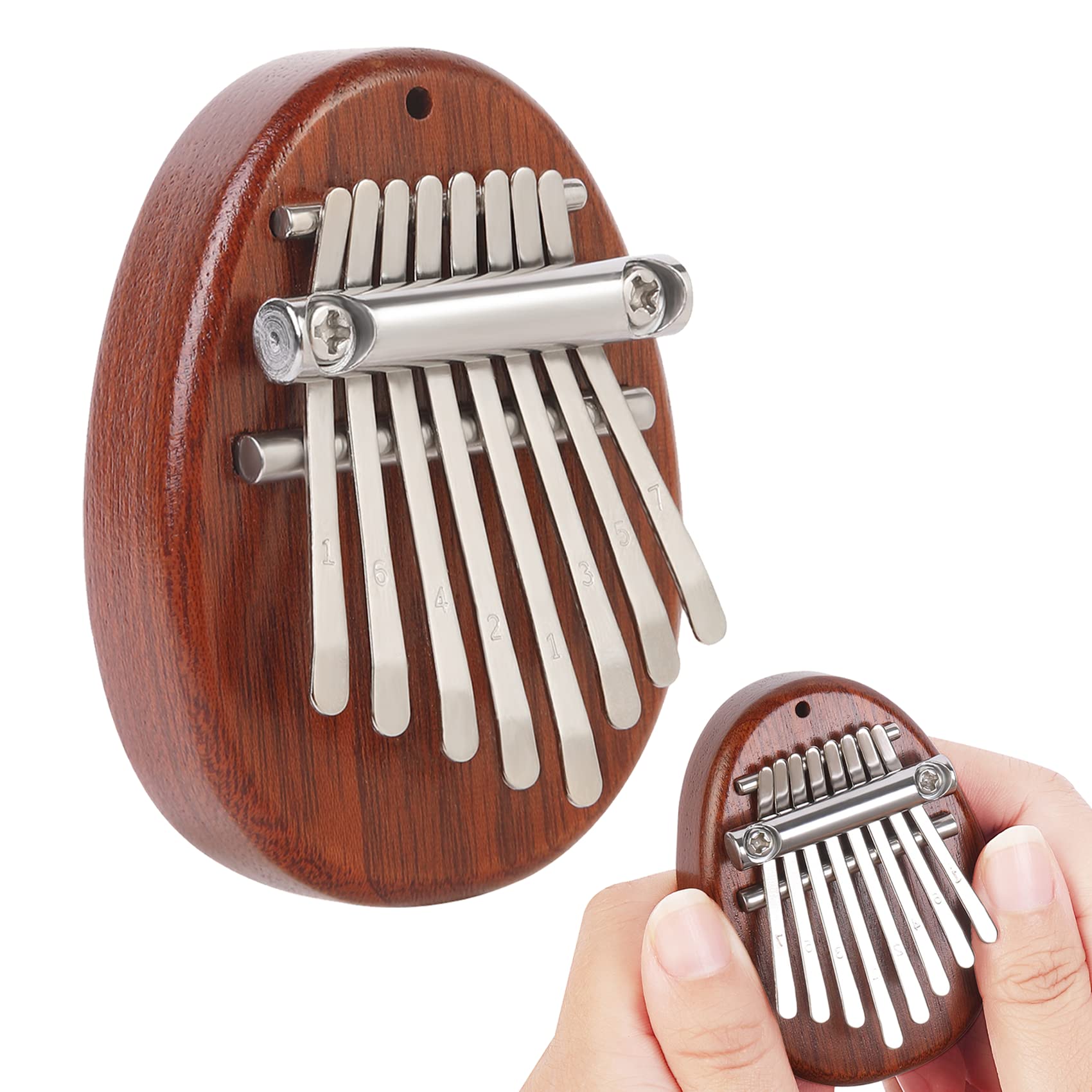 Mini Kalimba Thumb Piano 8 Keys,Wooden Finger Thumb Piano with Lanyard, Women Men Gifts,Kalimba Instruments,Exquisite Marimba Musical Accessory,Piano Music Lover Birthday Mothers Day Gifts