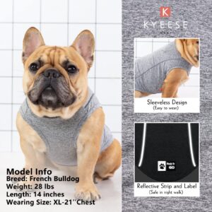 KYEESE Dog Shirts Quick Dry Reflective Lightweight Soft Dog T-Shirt Tank Top Breathable Stretchy Sleeveless Vest Dog Tee Shirts for Small Medium Dogs