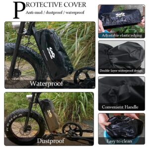 PANDA CYCLE Ebike Battery Case Bicycle Battery Protector Bag Anti Mud Cover Waterproof Dustproof Wear Resistant Frame Bag for Hailong Shark Dolphin Batteries