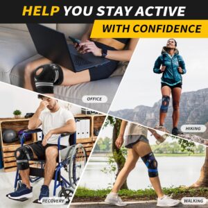 CAMBIVO Anti-chafing Knee Brace for Knee Pain with Side Stabilizers for Women and men, Adjustable Compression Knee Support with Patella Gel Pads, Relief Meniscus Tear, ACL, MCL, Arthritis (1 Pack)