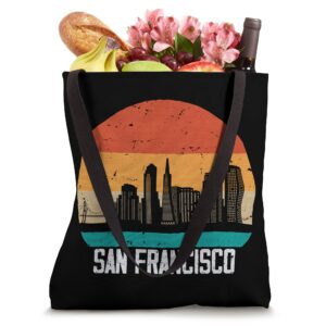 San Francisco USA Retro Vintage Sunset Skyline San Francisco Tote Bag