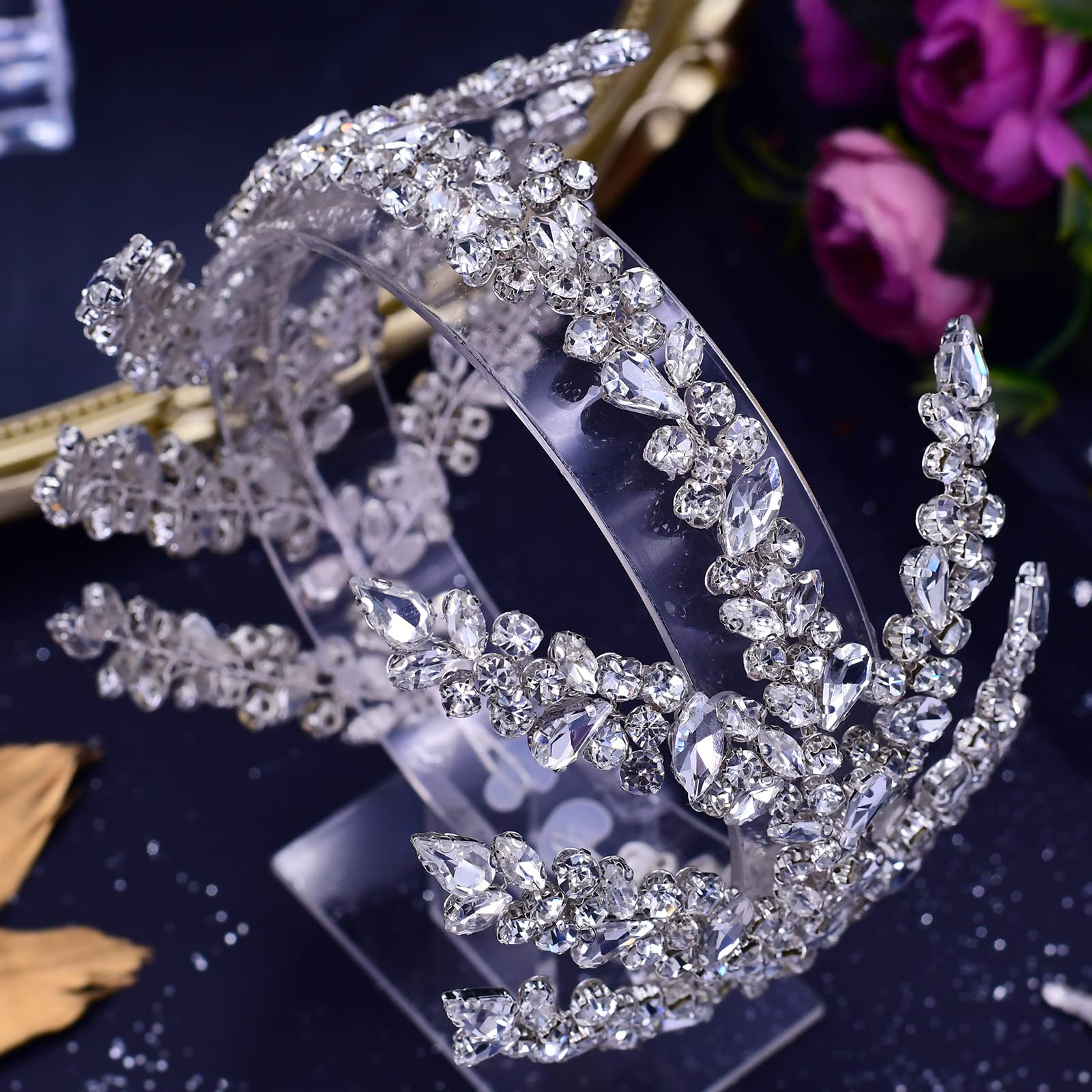 ULAPAN Wedding Headbands Bridal Headpieces Rhinestone Accessories Bride Bridesmaid Women Handmade