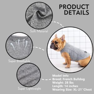 KYEESE Dog Shirts Quick Dry Reflective Lightweight Soft Dog T-Shirt Tank Top Breathable Stretchy Sleeveless Vest Dog Tee Shirts for Small Medium Dogs