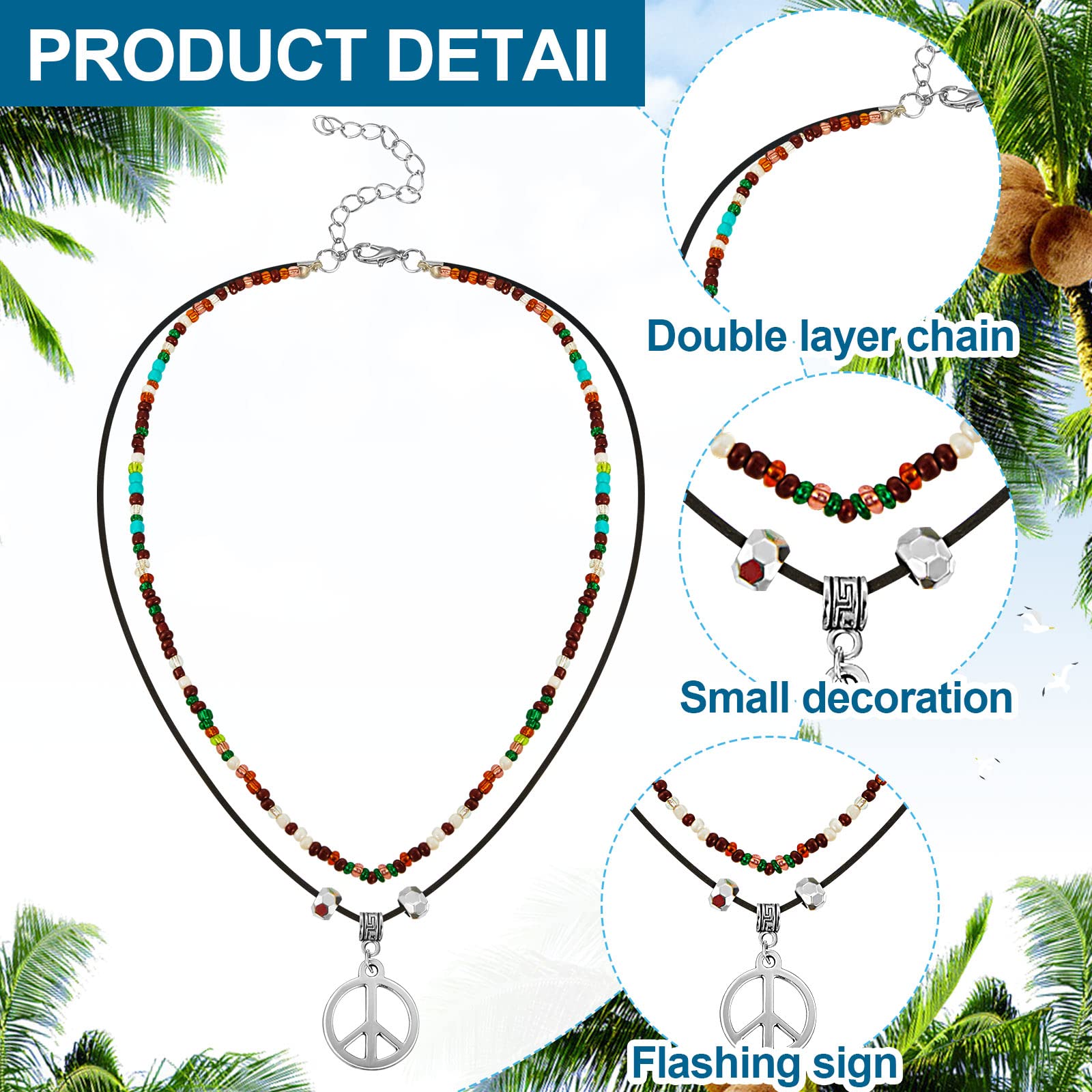 6 Pieces Hippie Aesthetic Indie Necklace Preppy Mushroom Alt Necklaces Evil Eye Choker Y2K Cottagecore Jewelry for Women