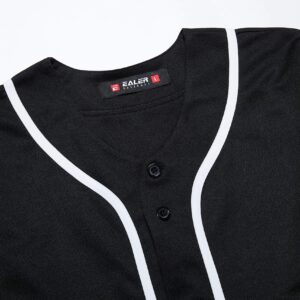 EALER BJ80 Series Mens Baseball Jersey Black M