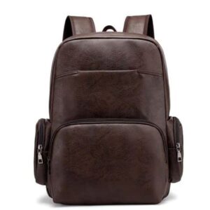 Faux Leather Backpack (Coffee Brown)